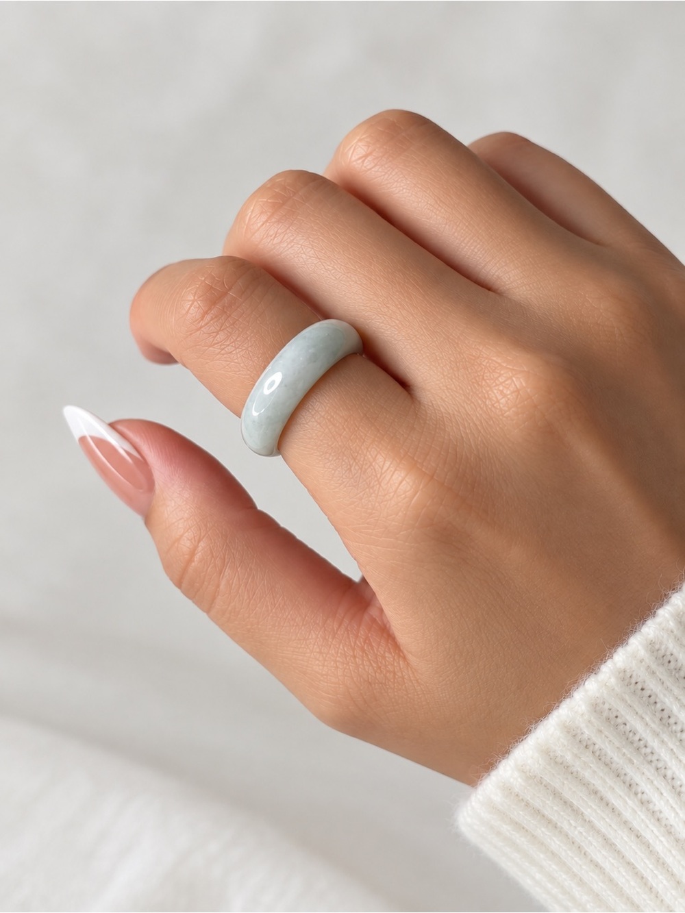 Minimalist Natural Jade Ring